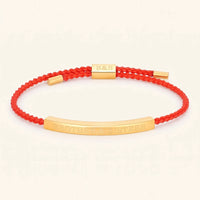 Thumbnail for Red string bracelet — product photo on a white background, gold | SKU: lamour-g