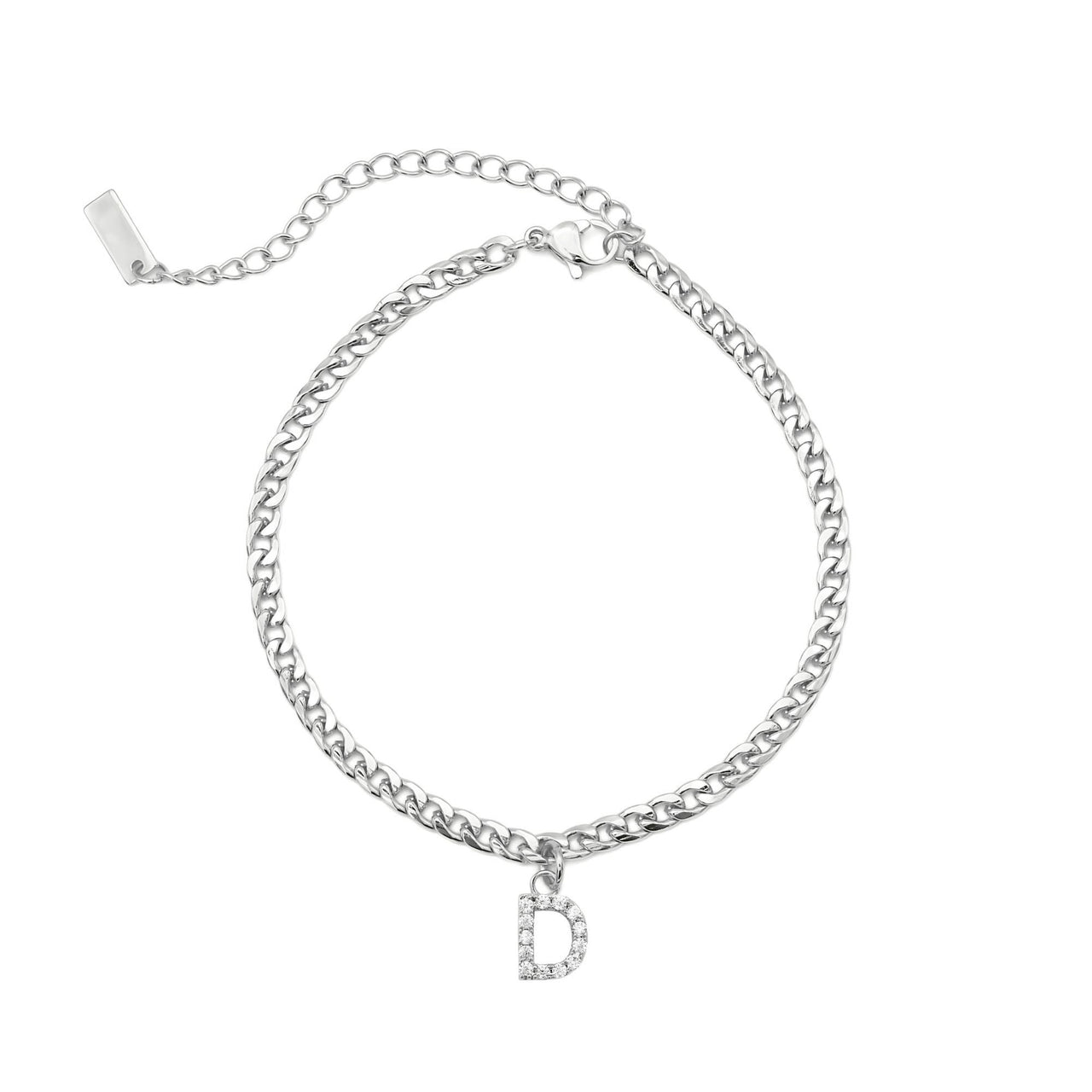 Silver Initial Anklet - Ankle Bracelet - Anklet for Women - Silver Leg Bracelet Anklet D Brother & Sisters