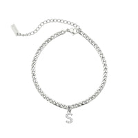 Thumbnail for Silver Initial Anklet - Ankle Bracelet - Anklet for Women - Silver Leg Bracelet Anklet S Brother & Sisters