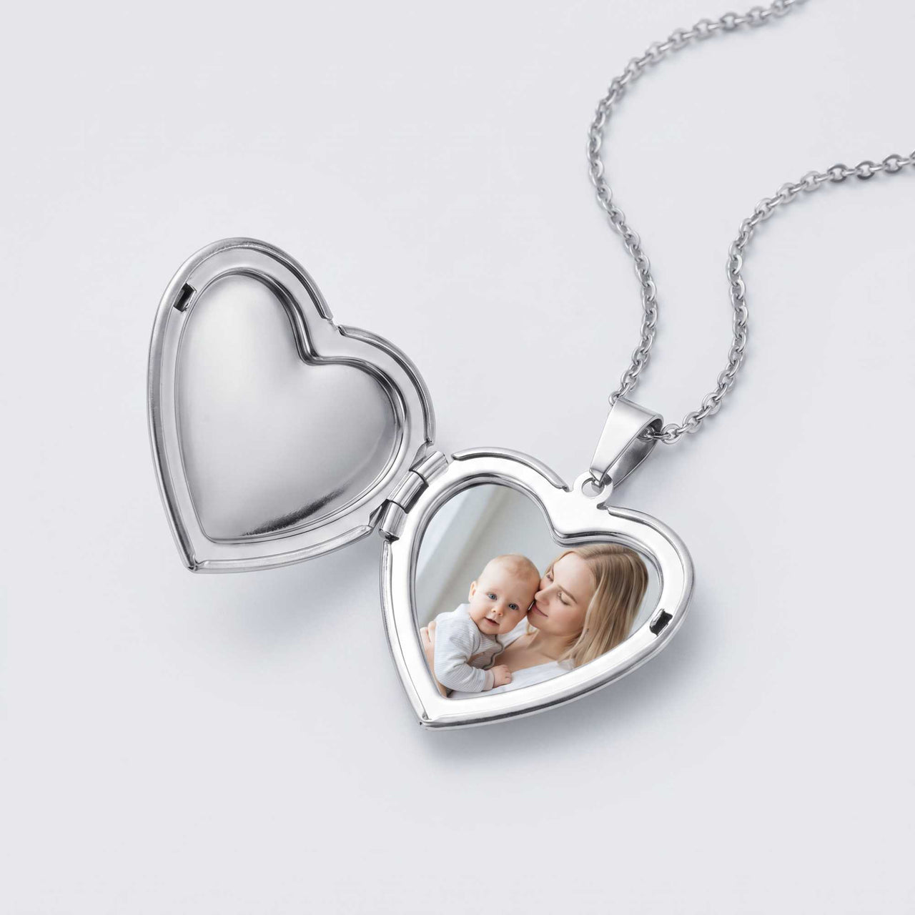 Floral Heart Photo Locket Necklace