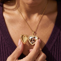 Thumbnail for Scroll Heart Photo Locket Necklace