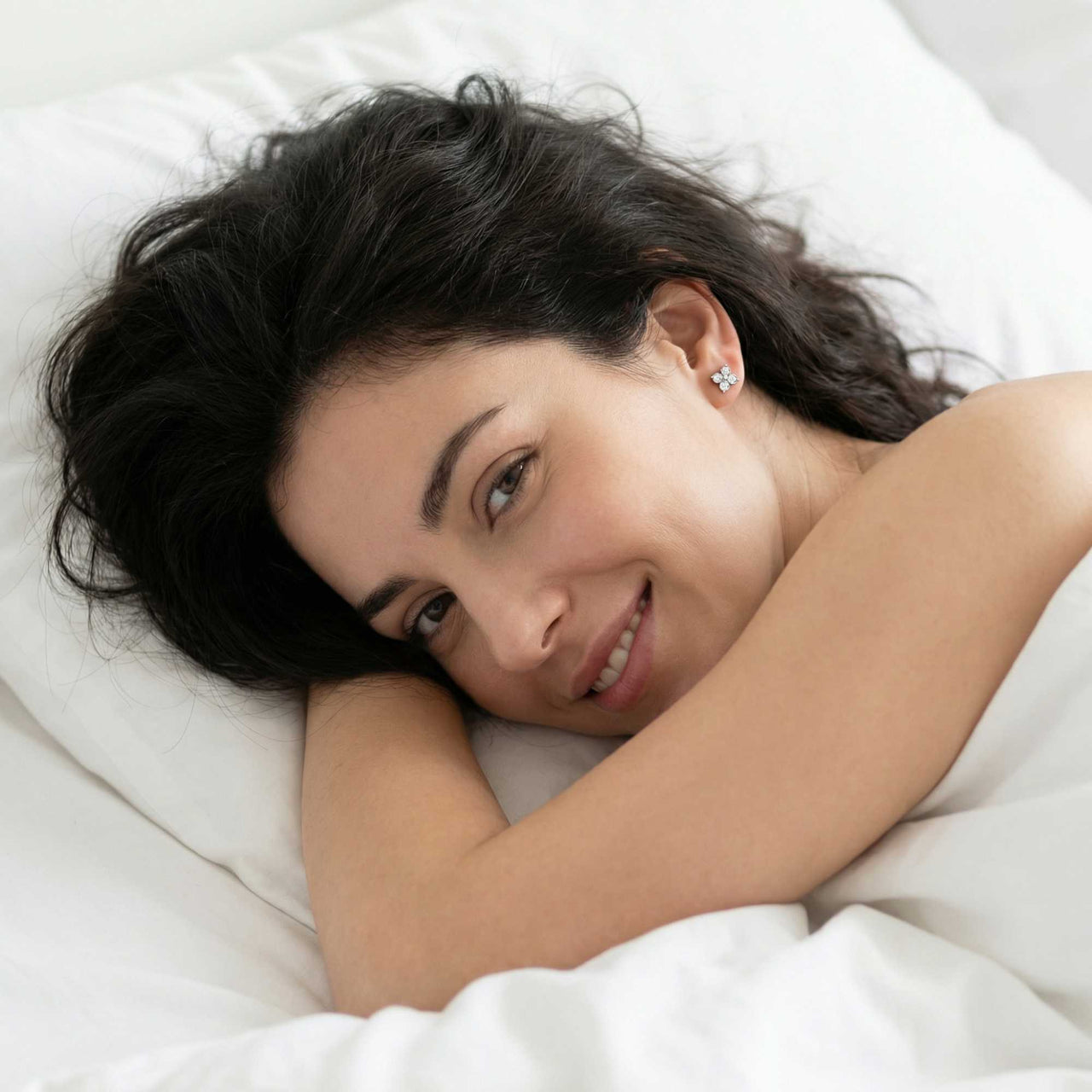 Crystal Flower Stud Earrings