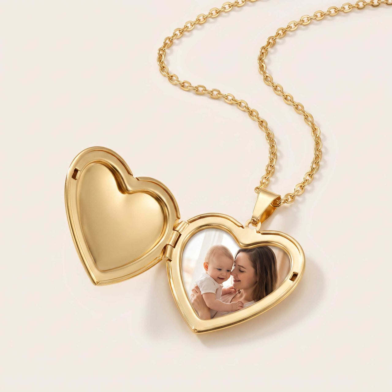 Floral Heart Photo Locket Necklace
