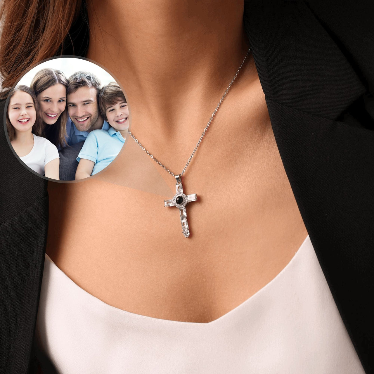 Cross Photo Necklace