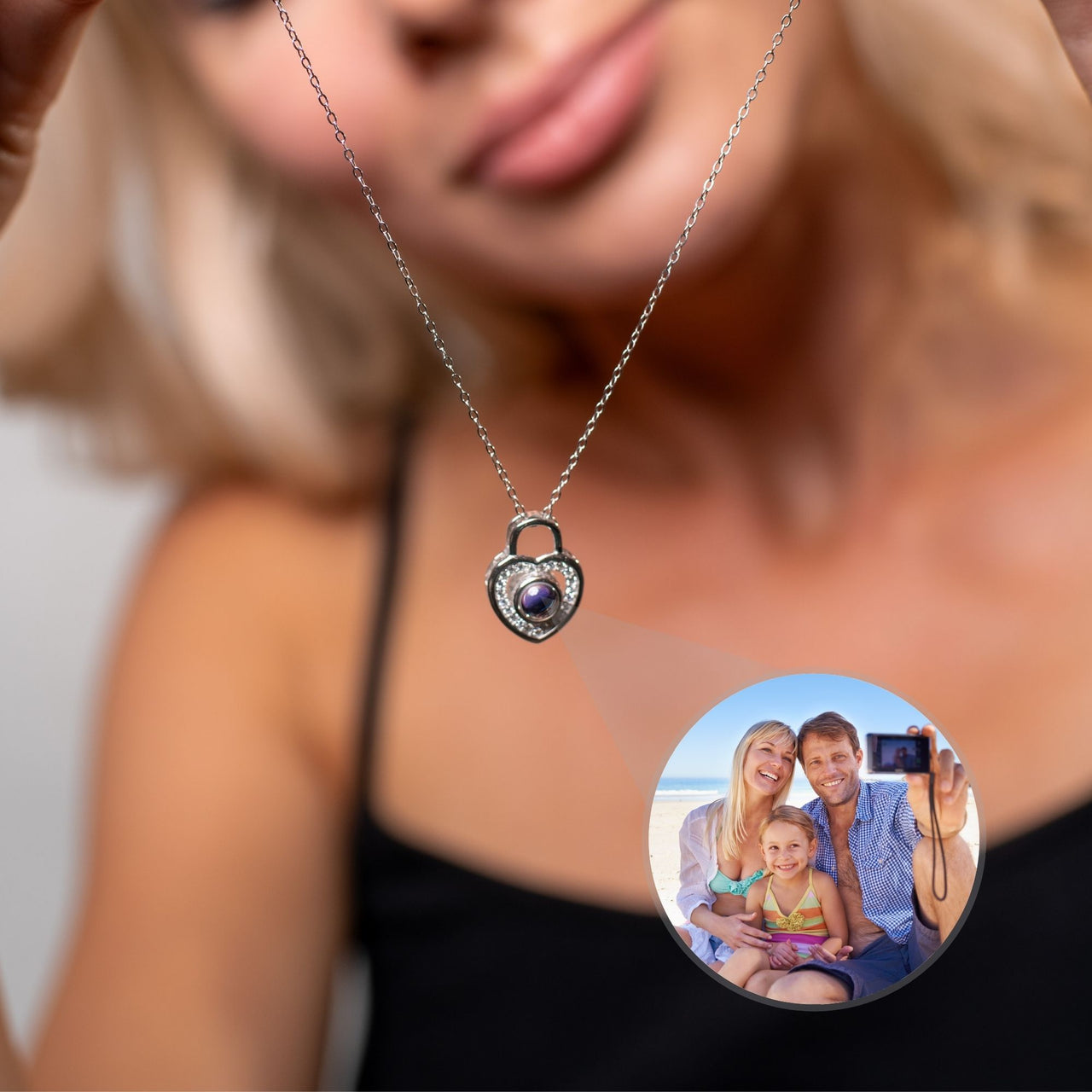 Padlock Photo Necklace