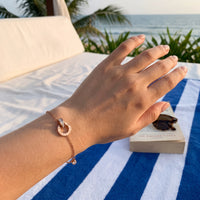 Thumbnail for Rose gold bracelet worn, showing its real size | SKU: 25535338-rose-gold