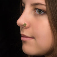 Thumbnail for Crystalline Nose Ring - Titanium Nose Jewelry - Gold Nose Ring - Nose Piercing Jewelry Nose Ring Brother & Sisters