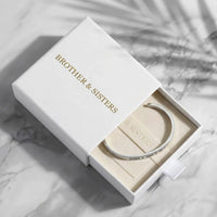 Thumbnail for Silver engraved cuff bracelet in the Brother & Sisters gift box | SKU: 4214557-silver-plated