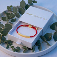 Thumbnail for Red bracelet — in the gift box, gold | SKU: lamour-g
