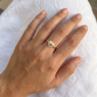 Thumbnail for Heart ring — worn, real size, gold | SKU: lecoeur