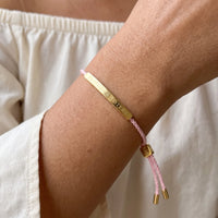Thumbnail for String bracelet — close-up of the details, gold | SKU: lecorail-g
