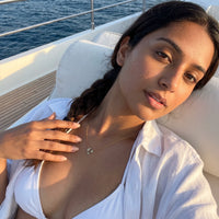 Thumbnail for Globe necklace — worn, gold | SKU: 22173453-gold