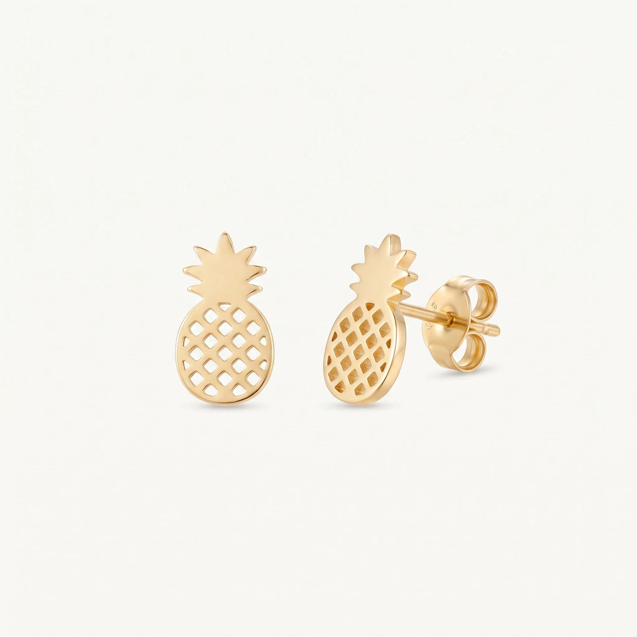 Pineapple earrings — product photo on a white background, gold | SKU: 437186-gold-color