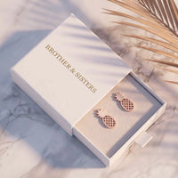 Thumbnail for Pineapple earrings — in the gift box, rose gold | SKU: 437186-rose-gold-color