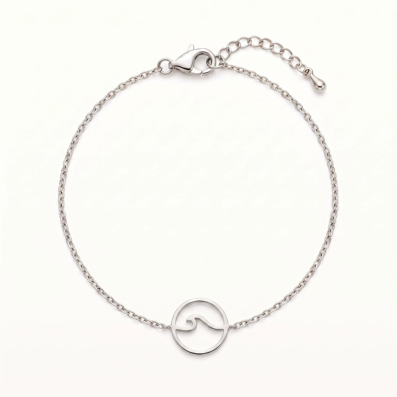Wave bracelet — product photo on a white background, silver | SKU: 17429078-white-gold