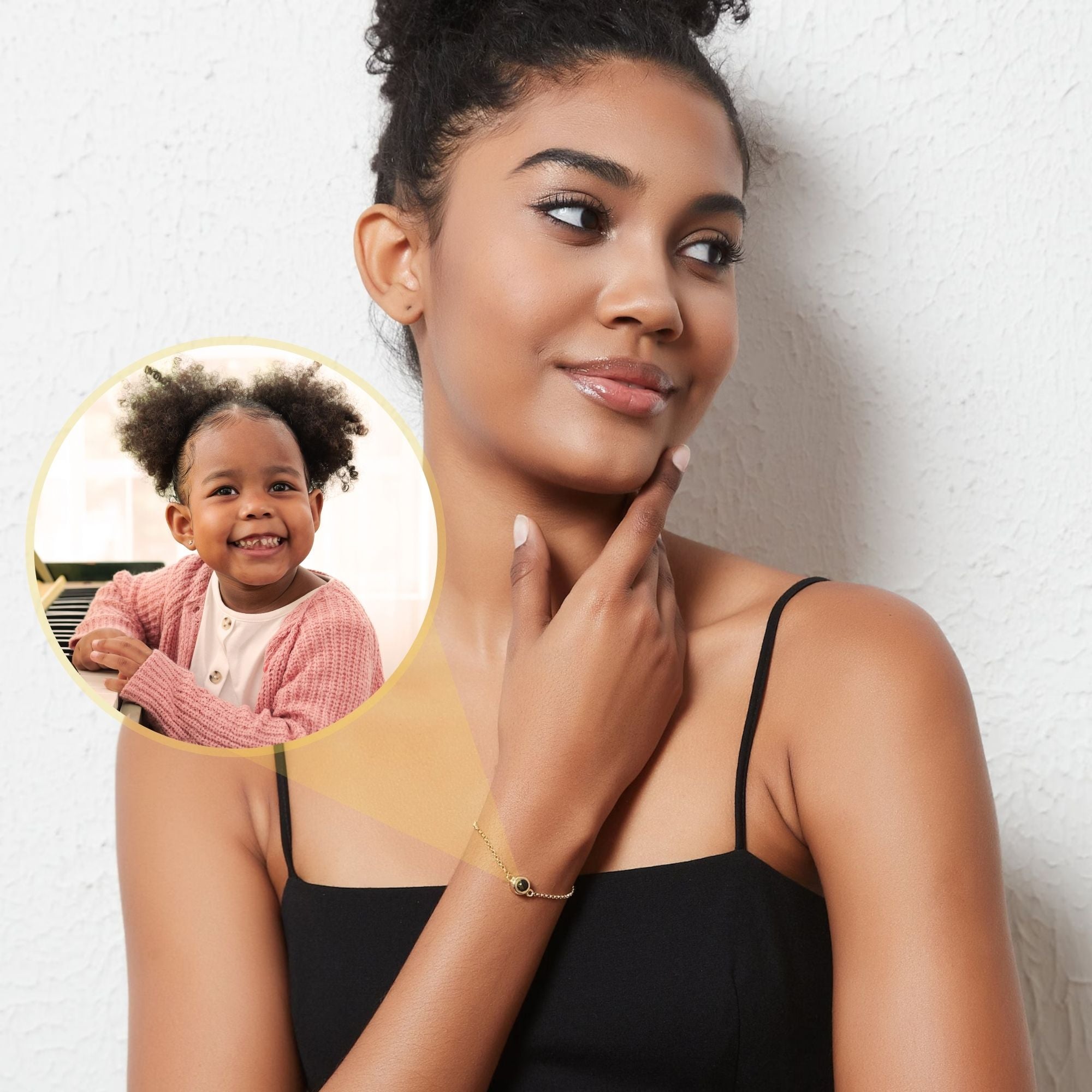 Photo Projection Bracelet - Personalized Gift for Women - Custom Jewelry For Her - Custom Bracelet Picture - Personalised Photo Gift Bracelet Brother & Sisters