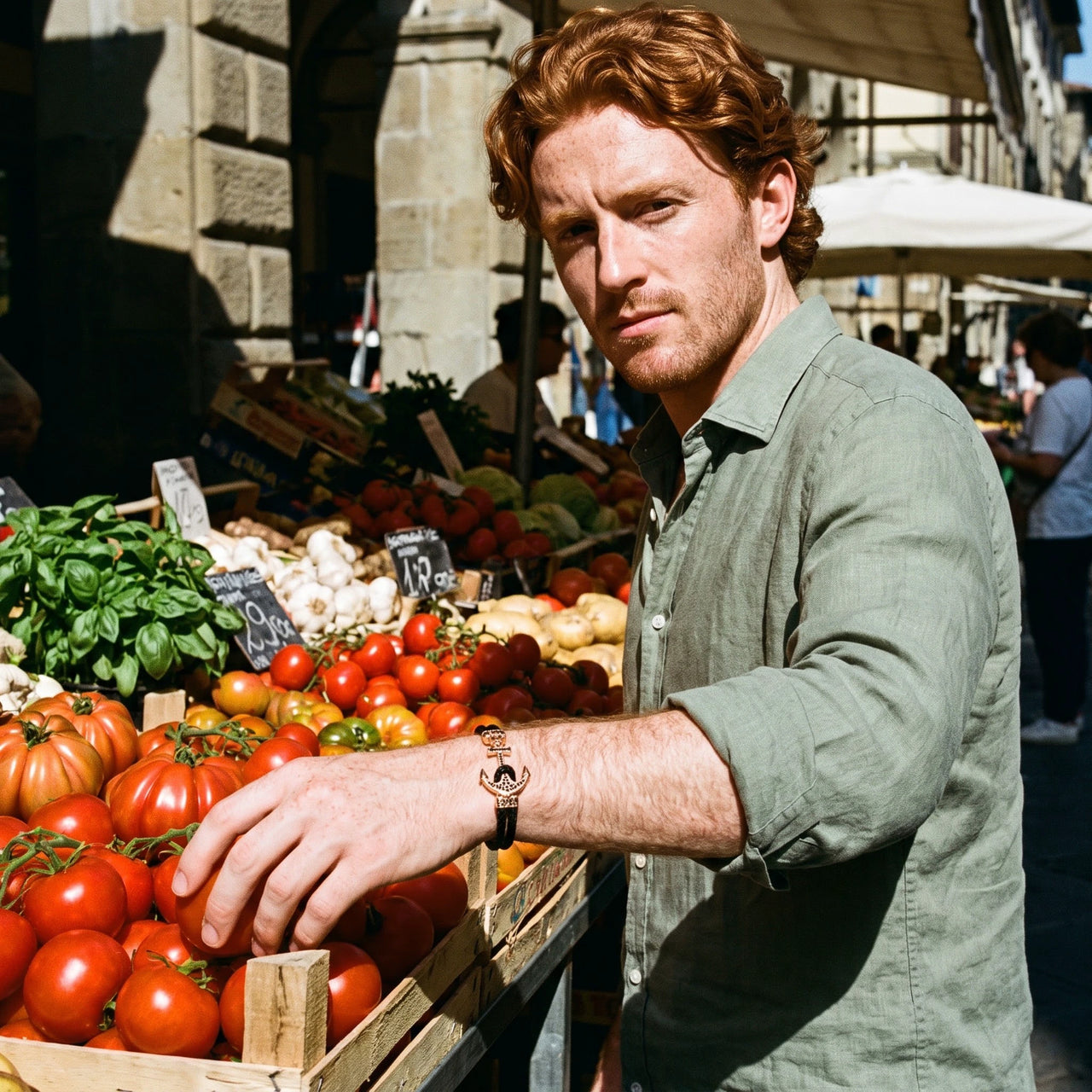 Rose Gold Anchor – at an Italian market | Brother & Sisters | SKU: 3621358-rose-gold-XS-14-15, 3621358-rose-gold-S-16-17, 3621358-rose-gold-M-18-19, 3621358-rose-gold-L-20-21, 3621358-rose-gold-XL-22-23