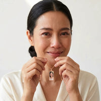 Thumbnail for Woman moved as she looks at her late mother's photo in the rose gold bar necklace | SKU: TPH-BARN-ROSEGOLD