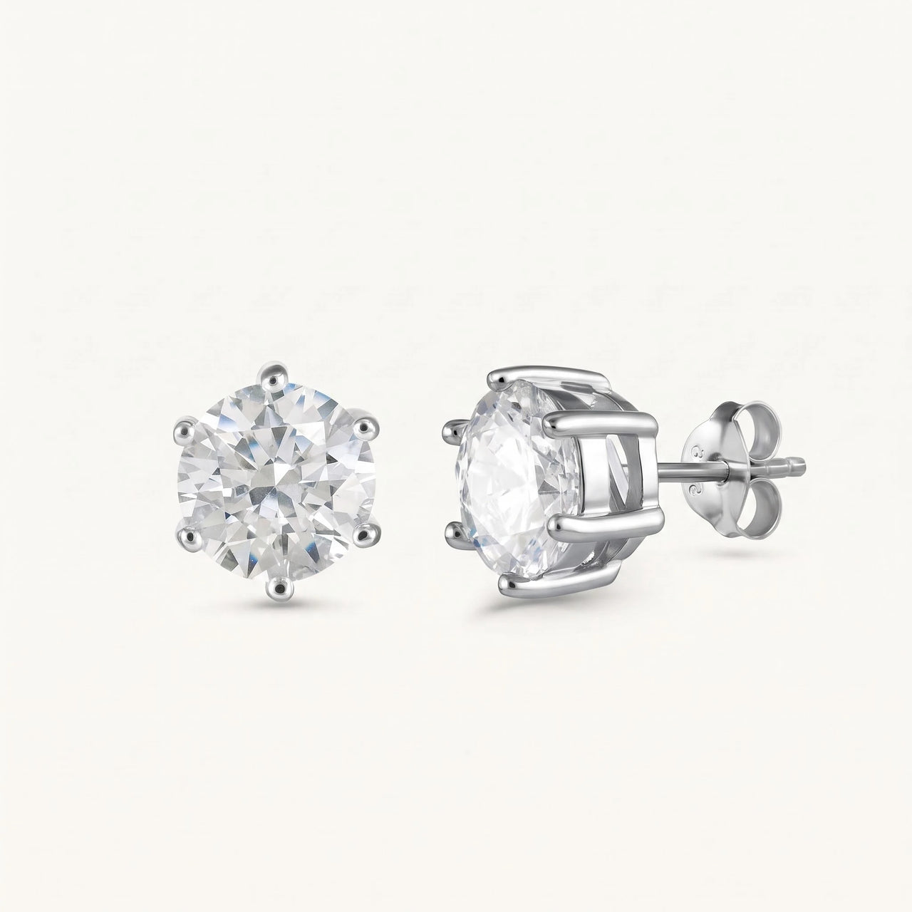 Silver stud earrings — product photo on a white background, silver | SKU: 5056659