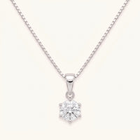 Thumbnail for Solitaire necklace — product photo on a white background, silver | SKU: 505665