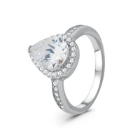 Thumbnail for Pear shaped engagement ring — product photo on a white background, silver | SKU: 505162-4.5-silver