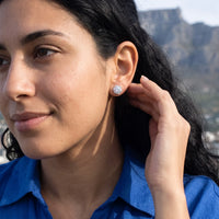 Thumbnail for Silver stud earrings — worn on a getaway, silver | SKU: 30876249