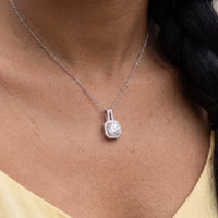 Thumbnail for Square necklace — close-up of the details, silver | SKU: 505762