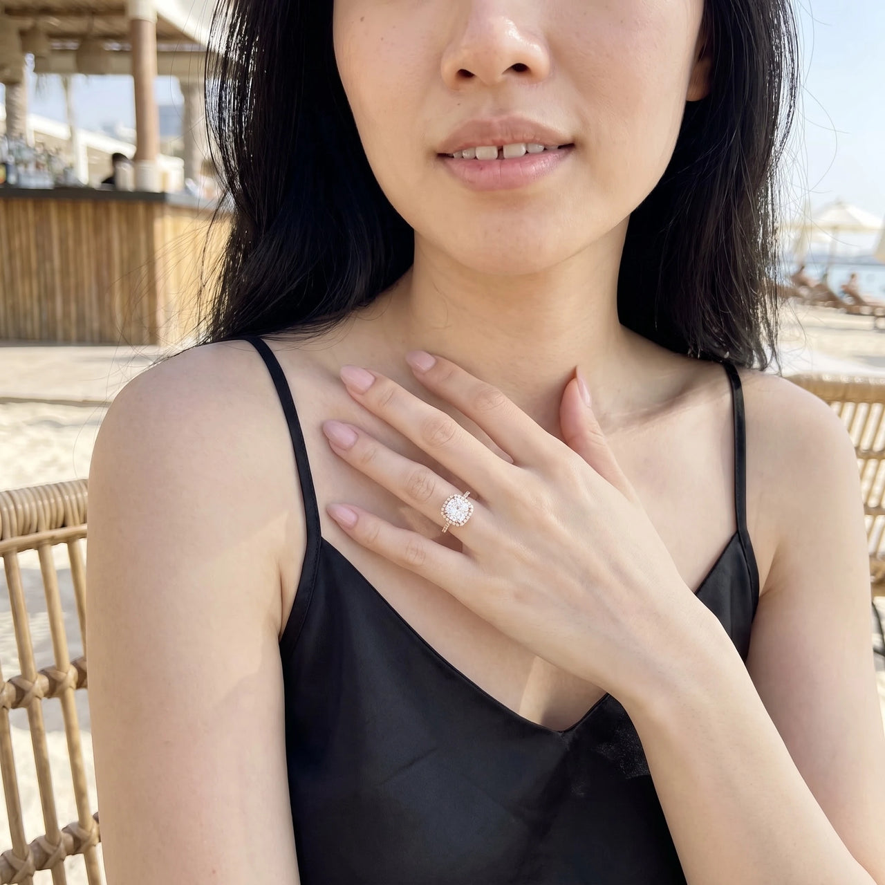 Rose gold ring — worn, everyday gesture, rose gold | SKU: 497131-4.5-rose-gold